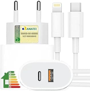 Carregador Turbo 40w Para iPhone, Cabo+Fonte Entrada Dupla Carregador Rápido, Compatível c/iPhone X Xr SE 11 12 13 14 Excellence Premium Duo.